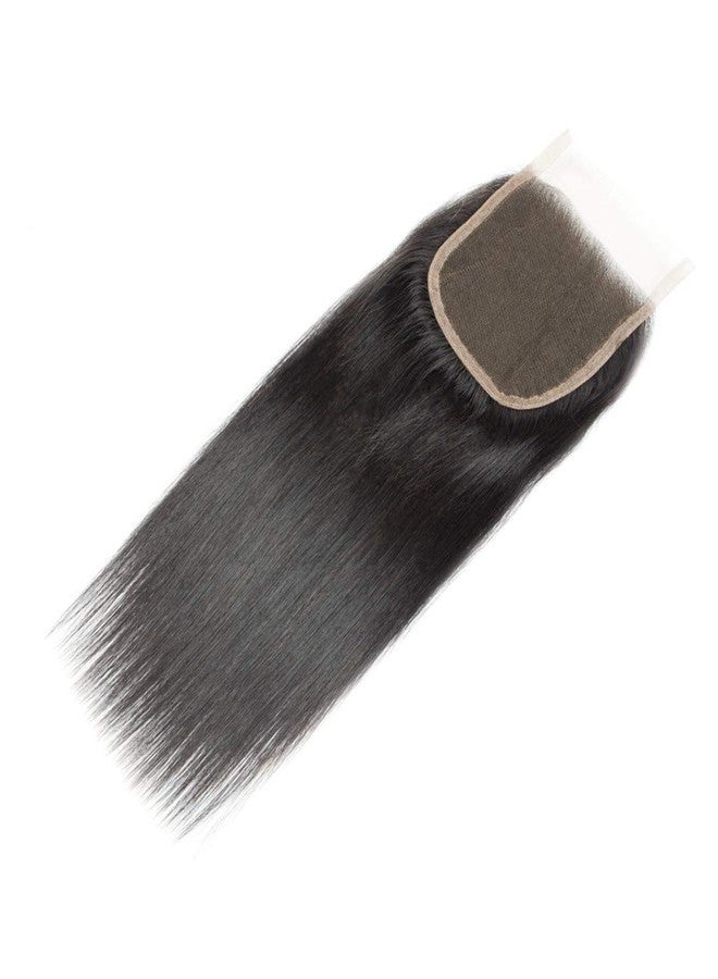 Selina Straight 4x4 HD Lace Closure Human Hair Brazilian Virgin Hair Free Part Natural Black Color 14 Inch - Image 3