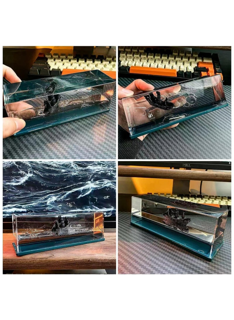 ProOne - Unsinkable Cruise Ship Fluid Paperweight | Mesmerizing Floating Desk Decor | Elegant Liquid Motion Display | Unique Office & Home Gift | Premium Collectible Showpiece - Image 1