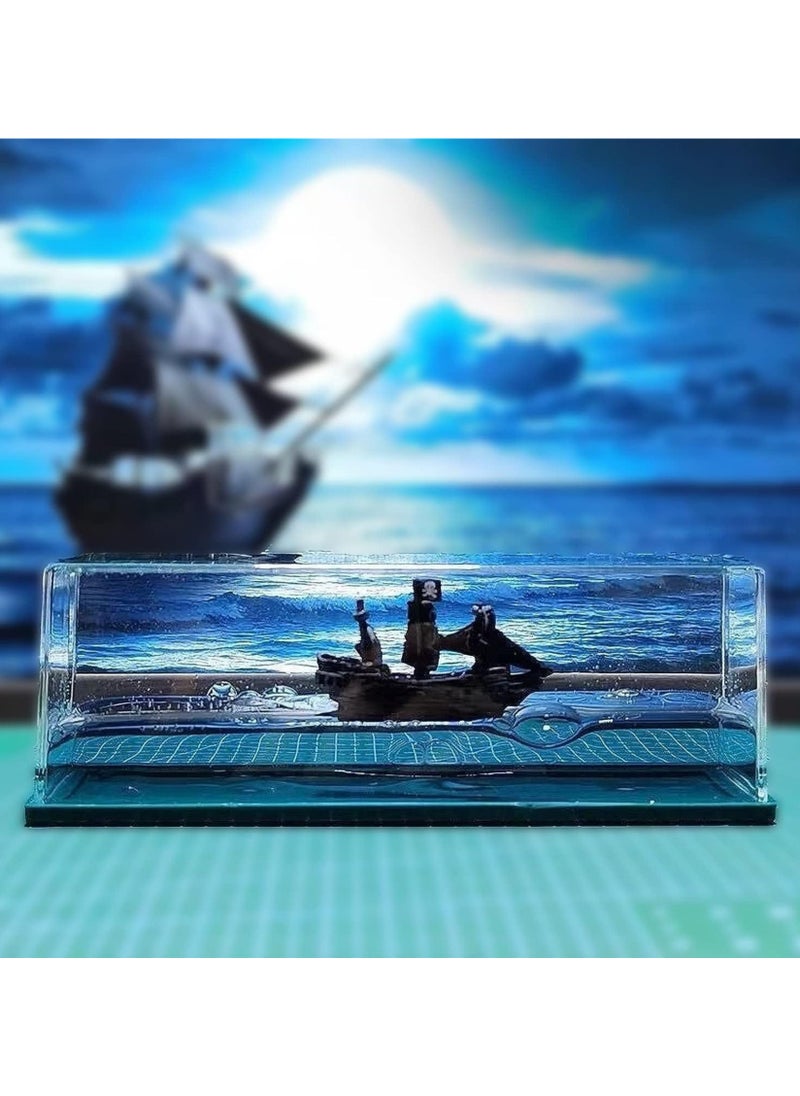 ProOne - Unsinkable Cruise Ship Fluid Paperweight | Mesmerizing Floating Desk Decor | Elegant Liquid Motion Display | Unique Office & Home Gift | Premium Collectible Showpiece - Image 1