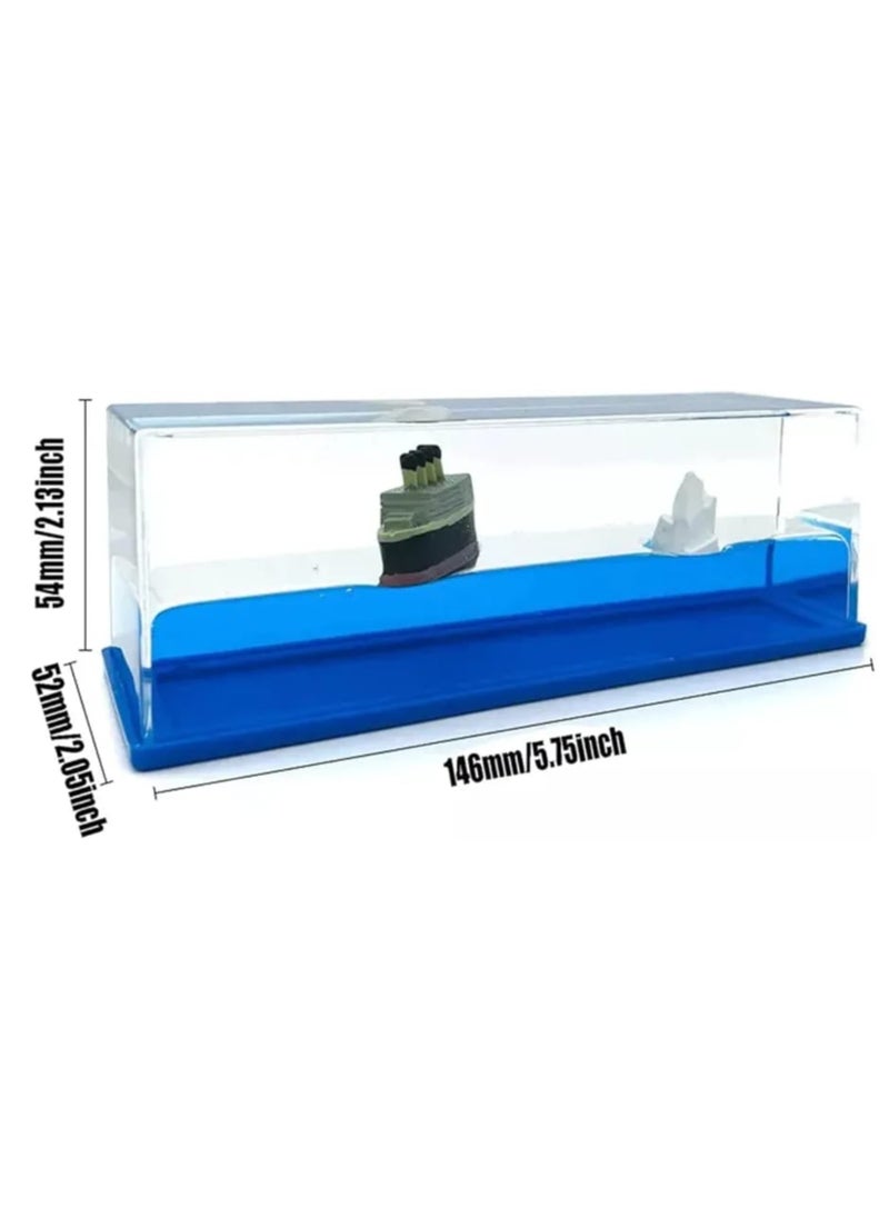 ProOne - Unsinkable Cruise Ship Fluid Paperweight | Mesmerizing Floating Desk Decor | Elegant Liquid Motion Display | Unique Office & Home Gift | Premium Collectible Showpiece - Image 1