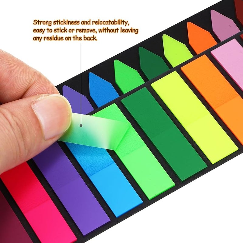 Tehaux 6 حزمة علامات صفحات فلورية ذاتية اللصق وسادات ملونة زاهية للكتب والمستندات - Image 3