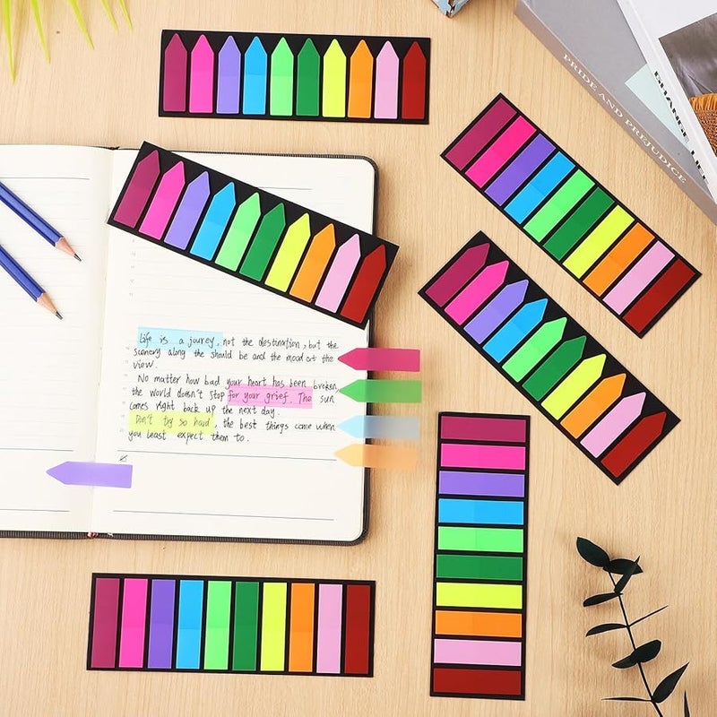 Tehaux 6 حزمة علامات صفحات فلورية ذاتية اللصق وسادات ملونة زاهية للكتب والمستندات - Image 5