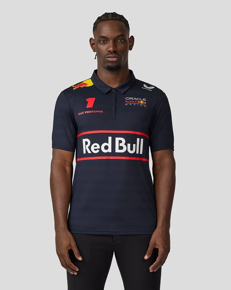 CASTORE Oracle Red Bull Racing Mens Teamline Short Sleeve Polo Shirt Max Verstappen