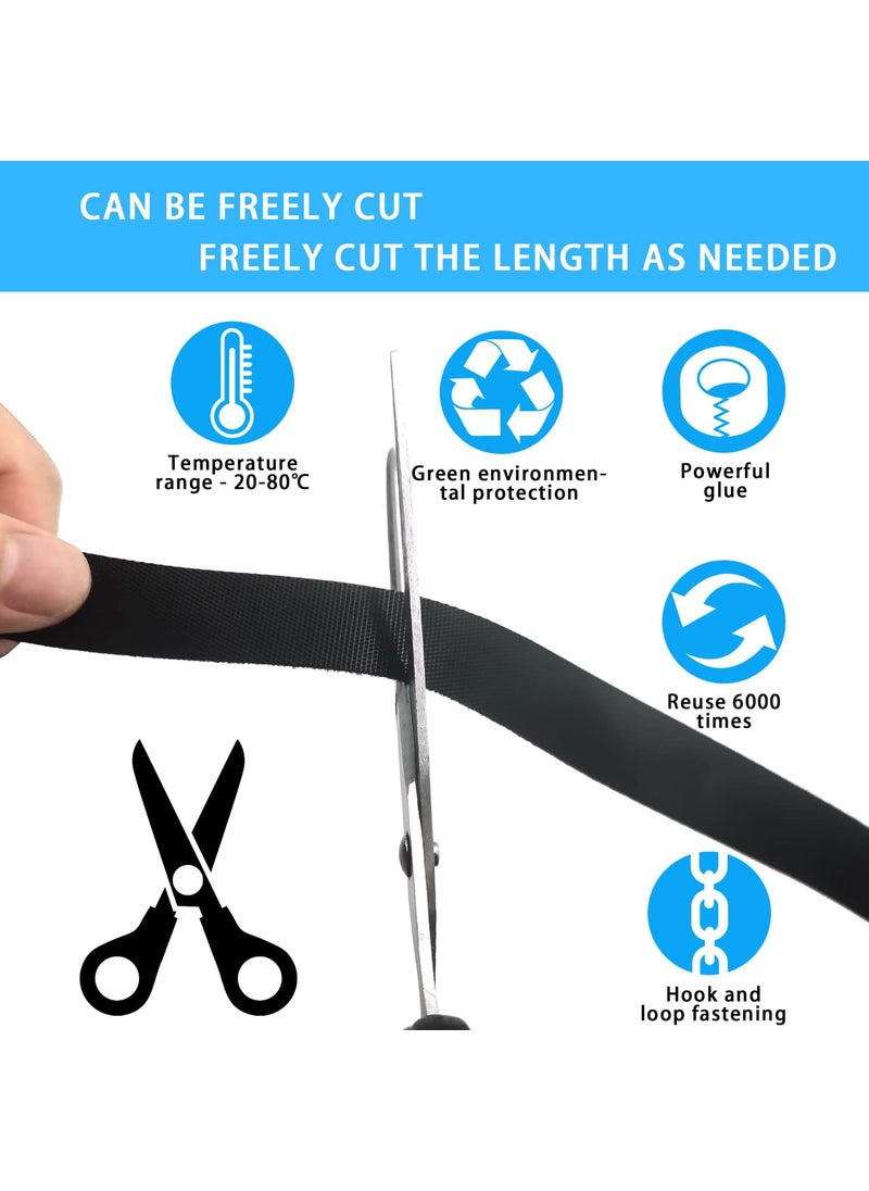 OIVO INDIA OIVO INDIA Adhesive Cable Organiser Cord Management System for PC TV Home Theater Speaker Reusable Cable Straps for Desk WFH Accessories Reusable Cable Ties 1m Roll Pack of 7  - Image 2