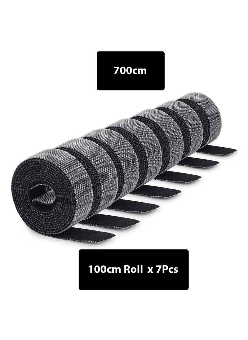 OIVO INDIA OIVO INDIA Adhesive Cable Organiser Cord Management System for PC TV Home Theater Speaker Reusable Cable Straps for Desk WFH Accessories Reusable Cable Ties 1m Roll Pack of 7  - Image 4