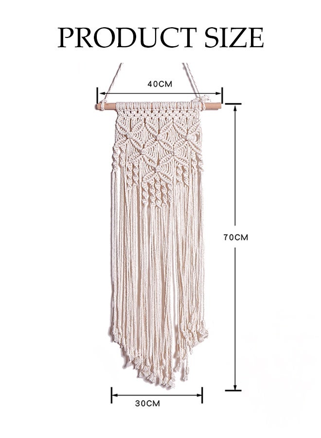 DUNISO Weaving Bohemia Tapestry，Tassel Wall Hanging Decor，Cotton Rope Handmade Geometric Woven Tapestry，Rugged，Suitable for Apartment, Nursery, Party Decorations, Nursery, Gallery, Wedding - Image 2