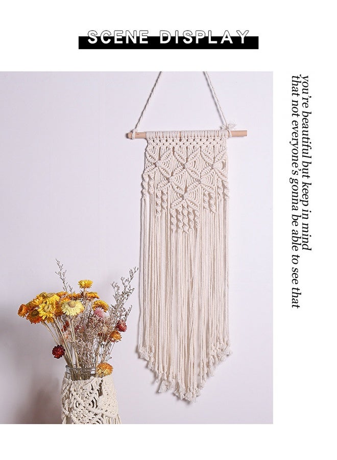 DUNISO Weaving Bohemia Tapestry，Tassel Wall Hanging Decor，Cotton Rope Handmade Geometric Woven Tapestry，Rugged，Suitable for Apartment, Nursery, Party Decorations, Nursery, Gallery, Wedding - Image 5