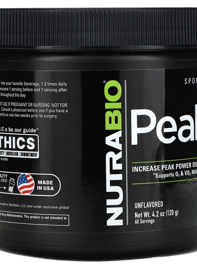 NutraBio Peak O2 Unflavored 4.2 oz (120 g) - Image 2