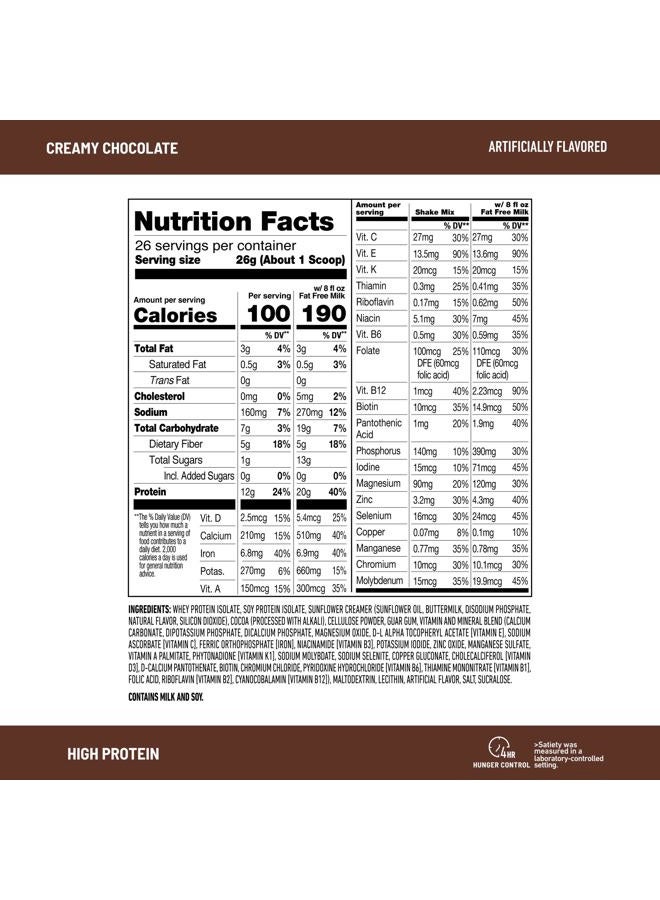 SlimFast High Protein Meal Replacement Powder, Advanced Nutrition Smoothie Mix with Vitamin and Mineral Blend, Gluten Free, Creamy Milk Chocolate, 26 Servings - Image 3