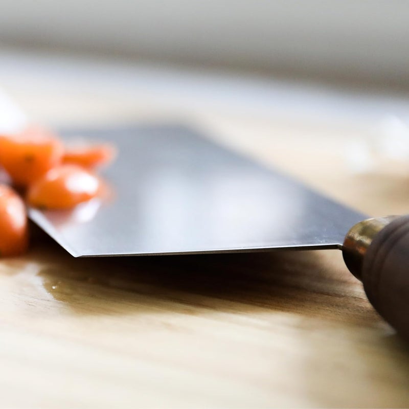 Lamson 8" Chinese Vegetable Cleaver with Walnut Handle - Image 4
