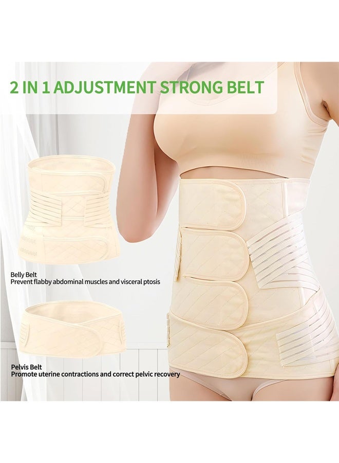 لاسيدو 2 في 1 حزام بطن بعد الولادة بيج، حزام دعم ما بعد الولادة للخصر/الحوض، حزام بطن بعد استئصال الرحم، حزام بطن - Image 2
