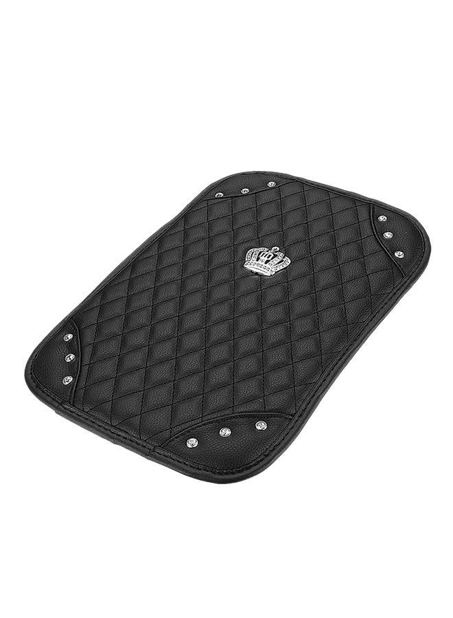 NIBEMINENT Bling Diamond Rhinestone Leather Armrest Box Rail Pad Mat Car Accessory Crown Pattern - Image 2