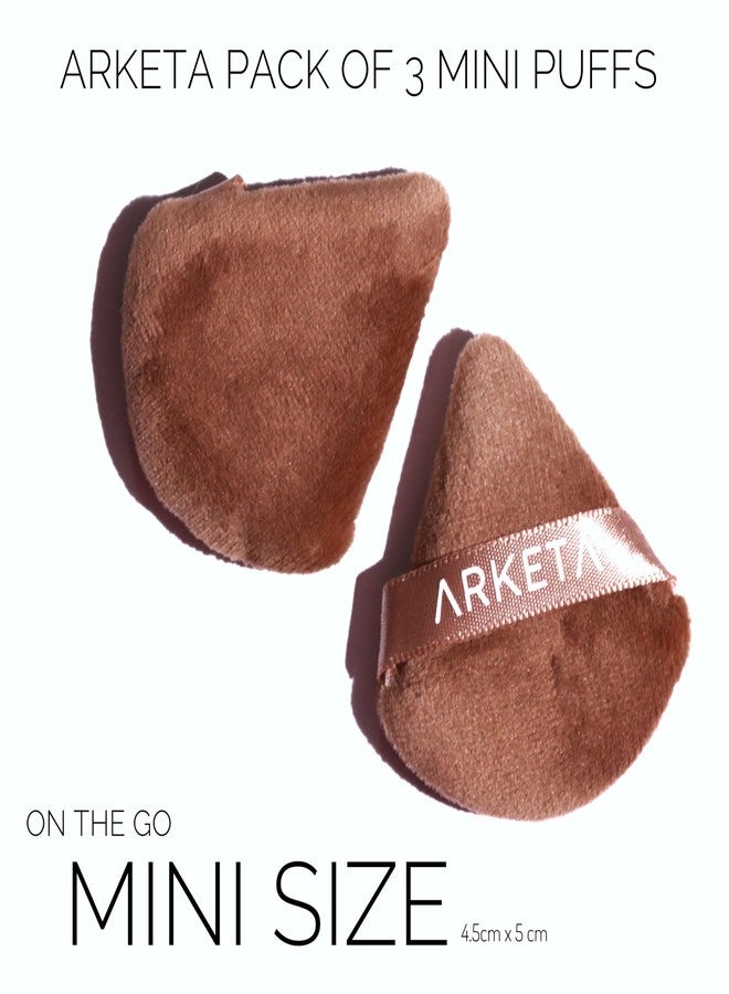Arketa Cosmetics Brown Powder Puffs, Set of 3 - Image 4
