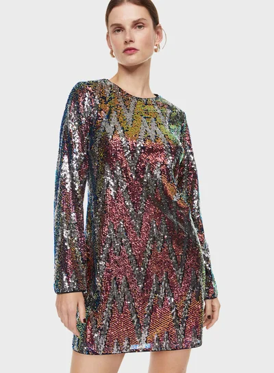 H&M Sequin Chevron Dress