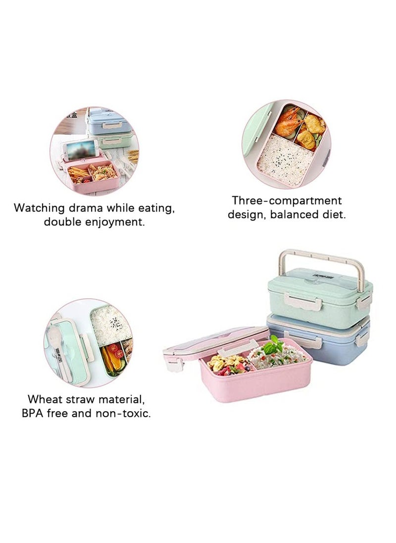 Eazy Kids Wheat Straw Leakproof Eco-Friendly Bento Lunch Box - Pink (1500ml)  - Image 4