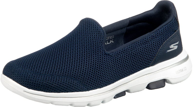 SKECHERS حذاء سكيشرز النسائي جو ووك 5، أزرق/أبيض، 10 عريض - Image 1