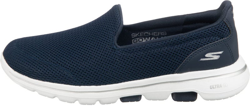 SKECHERS حذاء سكيشرز النسائي جو ووك 5، أزرق/أبيض، 10 عريض - Image 4