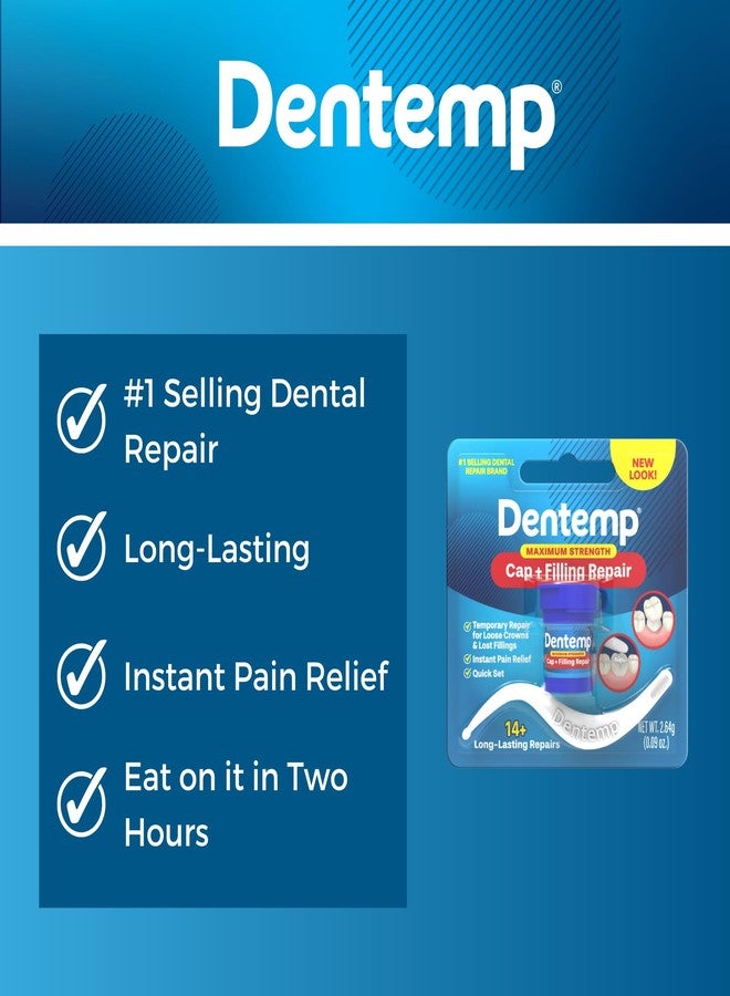 Dentemp Maximum Strength Loose Cap and Lost Filling Repair - Dental Repair Kit for Instant Pain Relief (Pack of 3) - Image 4
