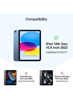 O Ozone iPad 10th Generation 10.9inch 2022 Case Cover Slim Protective Cover PC Frosted Back Shell Smart Stand Tablet Case  Smart Cover Auto Wake/Sleep - Black  - Image 3