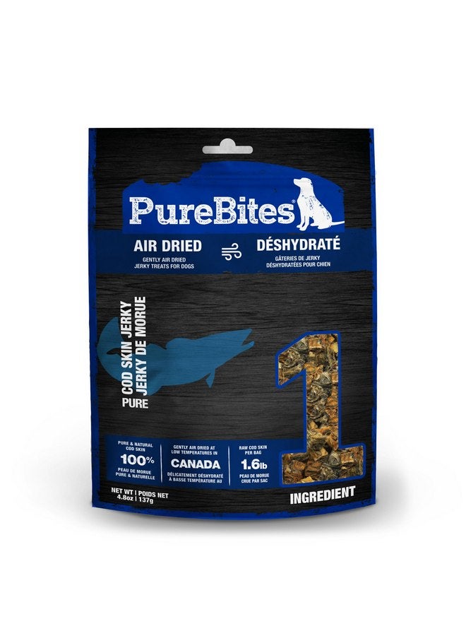 PureBites Cod Jerky Dog Treats, 1 Ingredient, Made in Canada, 4.8oz - Image 1