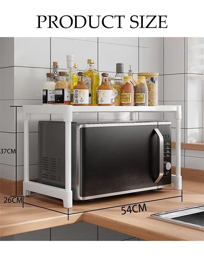 DUNISO Kitchen Storage Rack, Multifunctional Microwave rack,Countertop Rack Organizer with Non-Slip Feet, for Spices, Pots and Pans（White） - Image 2