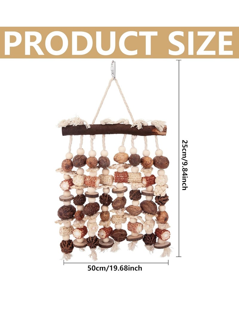 سيلكفكس لعب الببغاء للطيور المتوسطة والكبيرة الكتل الخشبية الطبيعية المكسرات الذرة Cob Loofah المضغ لعبة قفص الطيور إكسسوارات لـ Macaws الأفريقية الرمادية Conure Cokatoos الباغاء - Image 2