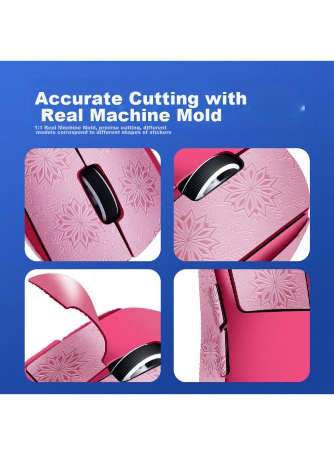 Bubm Gpw Logitech Mouse Anti-Slip Sticker, Dog King First Generation Sticker, Sweat-Absorbing Anti-Slip Gaming Mouse Pad, Smooth And Wear-Resistant Accessory, Gpw1 Pink Snowflake Pattern - Image 2