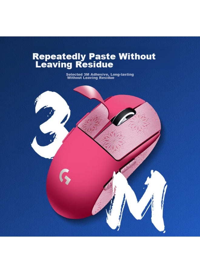 Bubm Gpw Logitech Mouse Anti-Slip Sticker, Dog King First Generation Sticker, Sweat-Absorbing Anti-Slip Gaming Mouse Pad, Smooth And Wear-Resistant Accessory, Gpw1 Pink Snowflake Pattern - Image 4