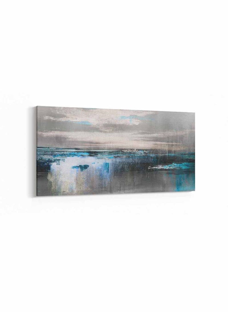 LOWHA Framed Canvas Wall Art Stretched Over Wooden Frame, Panorama Orientation Oil Painting, For Home, Living Room, Office Décor - Image 5