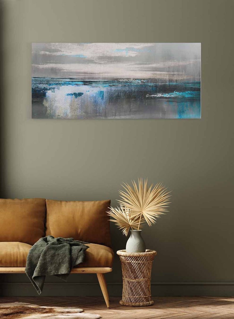 LOWHA Framed Canvas Wall Art Stretched Over Wooden Frame, Panorama Orientation Oil Painting, For Home, Living Room, Office Décor - Image 3