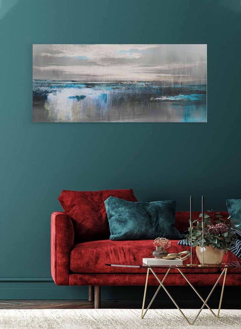 LOWHA Framed Canvas Wall Art Stretched Over Wooden Frame, Panorama Orientation Oil Painting, For Home, Living Room, Office Décor - Image 4