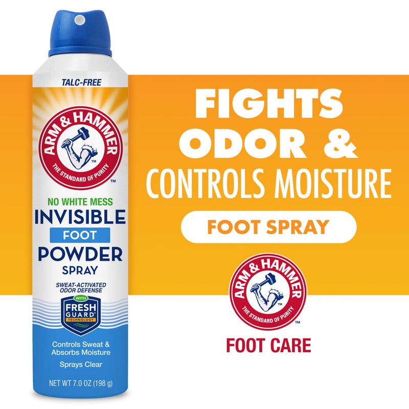 Arm & Hammer Invisible Foot Powder Spray, Clear Talc-Free Sweat Control, Odor Eliminating Foot Spray For Men & Women, 7 Oz (3 Pack) - Image 4