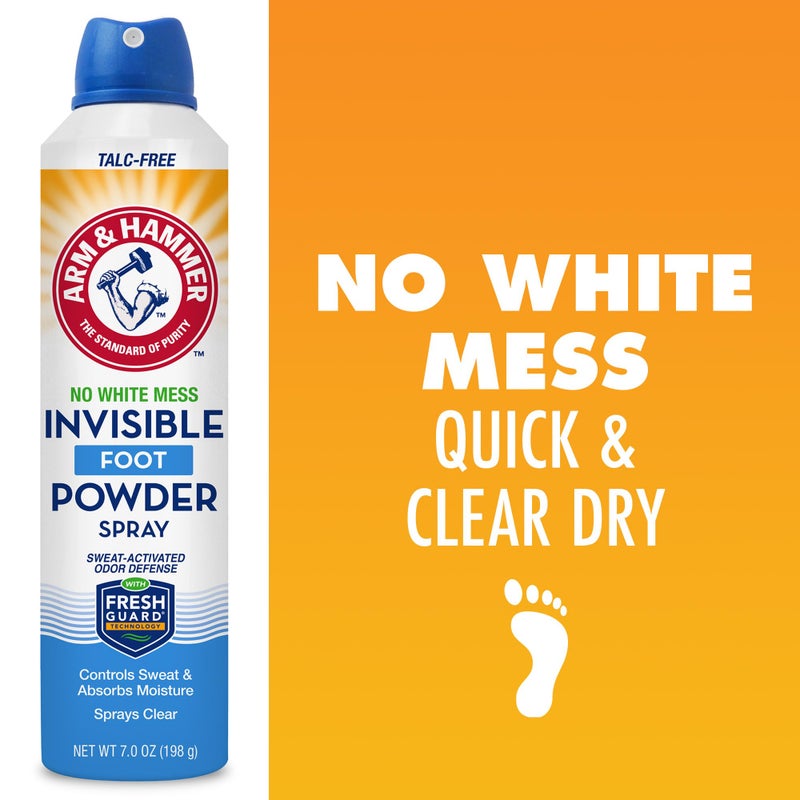 Arm & Hammer Invisible Foot Powder Spray, Clear Talc-Free Sweat Control, Odor Eliminating Foot Spray For Men & Women, 7 Oz (3 Pack) - Image 5
