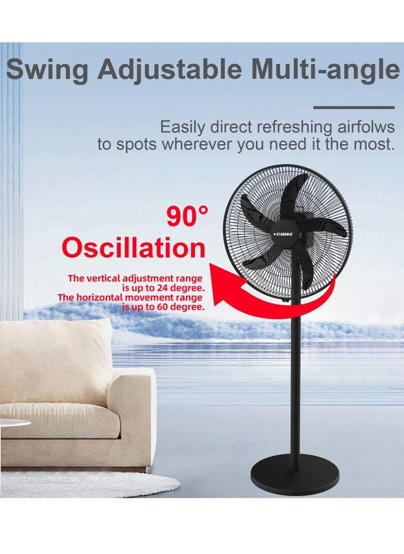 Stargold 18 Inch Rechargeable Oscillating Fan Table Fan Wall Fan Floor Fan Ceiling Fan With 4 SMD LED Light  - Image 4