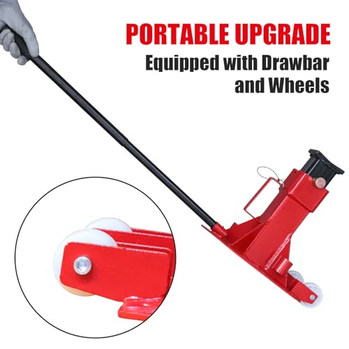 Big RED Torin 7 Ton Heavy Duty Jack Stands: Pin Style Jack Stand with 2 Casters and Handle, Easily Portable Car Stand for SUV, Trucks and Pick Ups - Red - Image 4