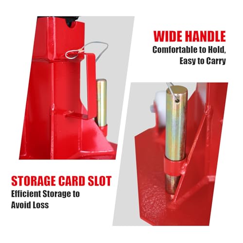 Big RED Torin 7 Ton Heavy Duty Jack Stands: Pin Style Jack Stand with 2 Casters and Handle, Easily Portable Car Stand for SUV, Trucks and Pick Ups - Red - Image 5