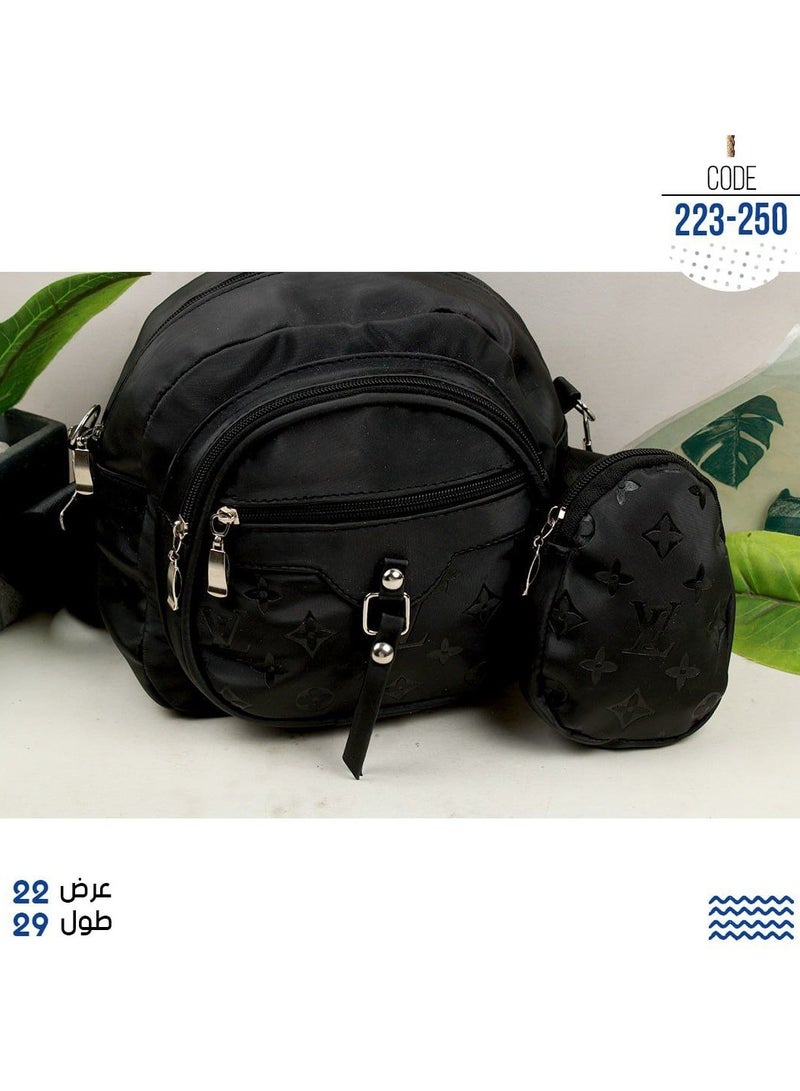 Black waterproof women's crossbody bag with a small purse  - Image 2