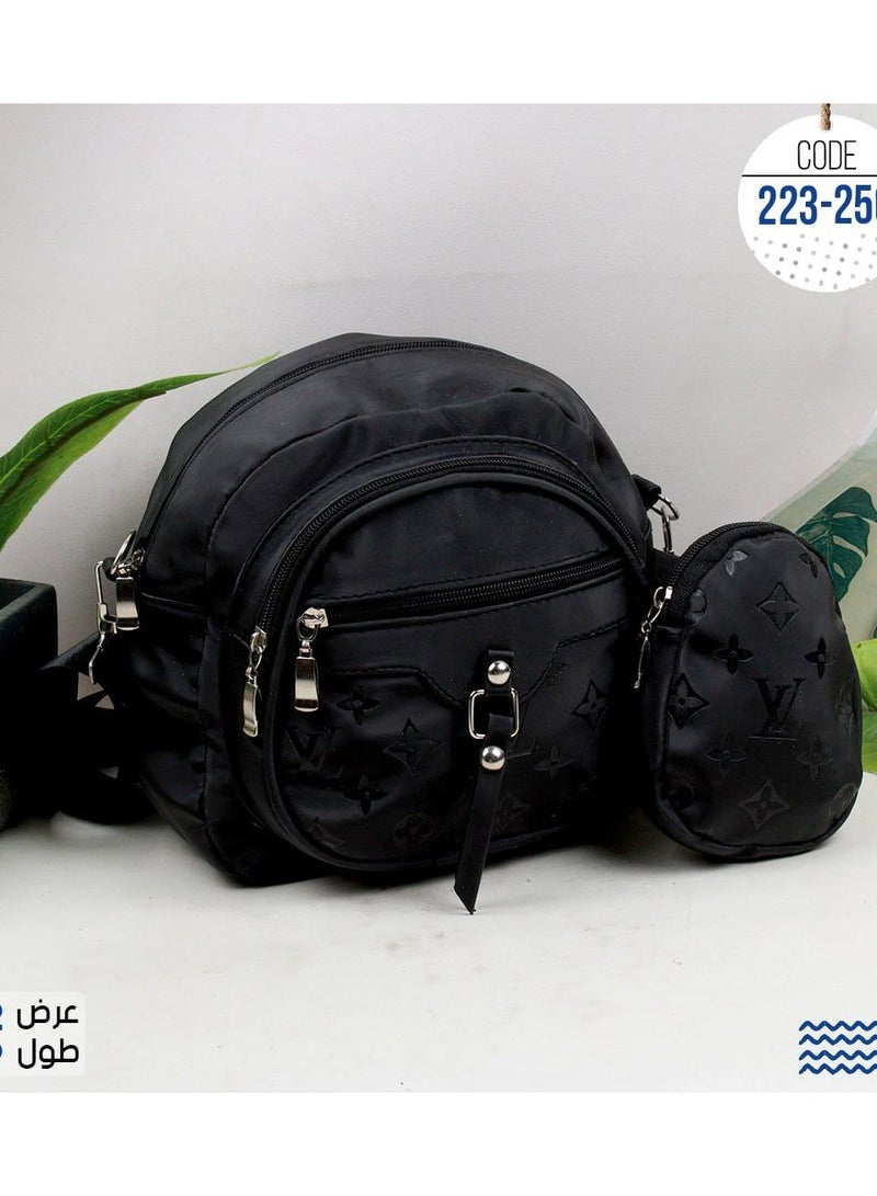 Black waterproof women's crossbody bag with a small purse  - Image 1
