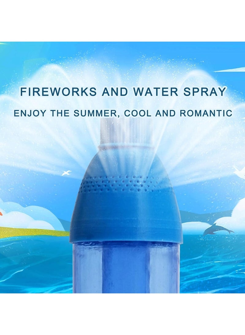VUCATIN Water Fireworks Toys Firework Water Gun Toy Splash Spray Squirt Water Toy Gun Outdoor Water Spray Sprinkler Push Water Gun Water Play Sprinkler Outdoor Activities Pool Game (Blue) - Image 2