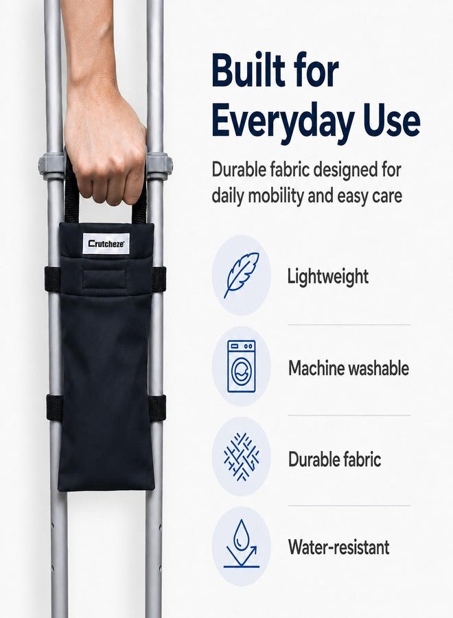 Crutcheze Crutch Bag for Standard Underarm Crutches - Compact, Secure Carry for Phone, Wallet & Small Essentials - Crutcheze - Image 5