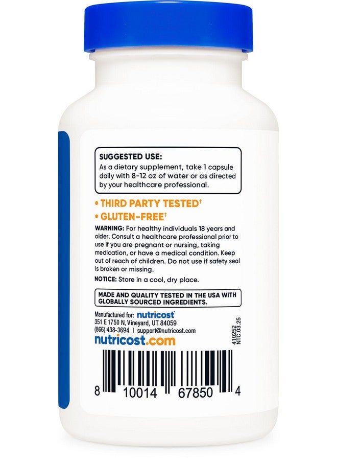 Nutricost فيتامين ب12 من نوتريكوست (ميثيلكوبالامين) 5000 ميكروغرام، 120 كبسولة - كبسولات نباتية، غير معدلة وراثيًا، خالية من الغلوتين، مكمل ب12 - Image 4