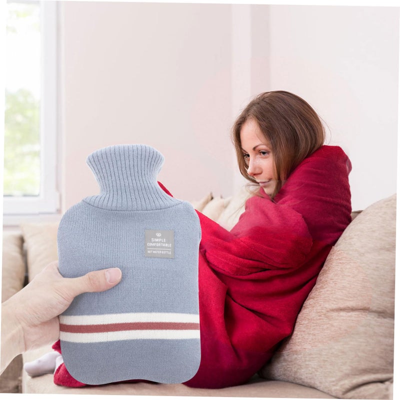 Fuzzy Plush Hot Water Bottle for Menstrual Cramps Hand Feet Warmer Portable Heating Pad - Image 5