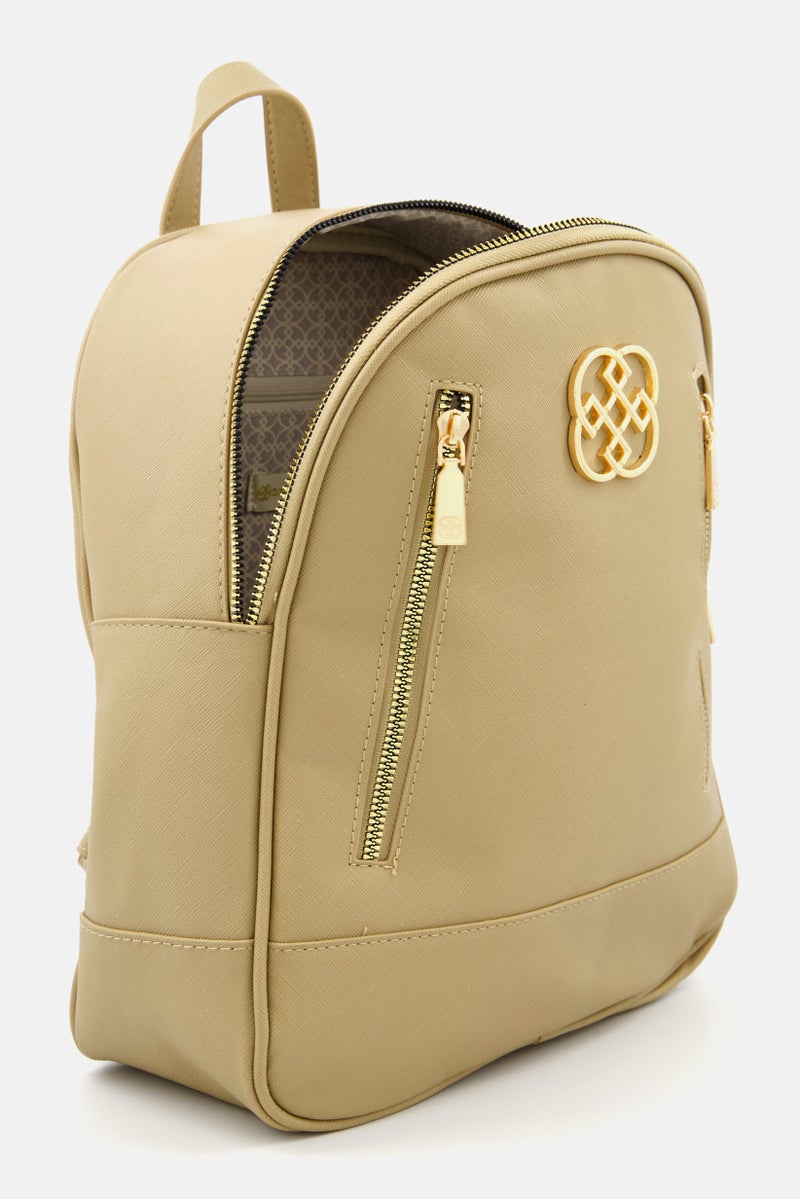 Daisy Fuentes Women Brand Logo Backpack 25L x 10W x 30H Cm, Tan - Image 3