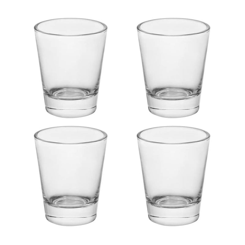 BTGLLAS Heavy Base Shot Glasses, 1.5 oz Sets of Clear Shot Glass (4 Pack), Measuring Cup for Espresso, Liquid, and Wine - Heavy Glass (Glass, 4Pack) - Image 1