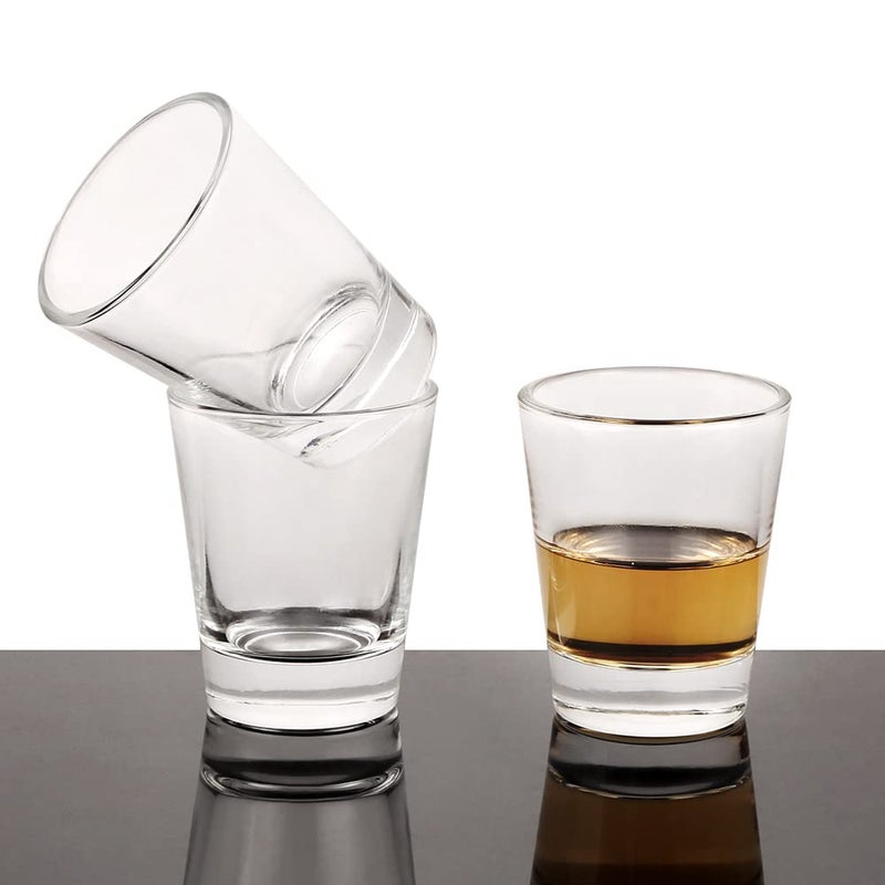 BTGLLAS Heavy Base Shot Glasses, 1.5 oz Sets of Clear Shot Glass (4 Pack), Measuring Cup for Espresso, Liquid, and Wine - Heavy Glass (Glass, 4Pack) - Image 2