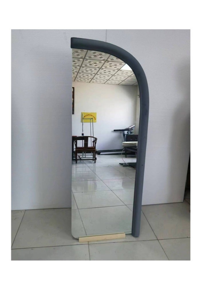 رافين تصميم قوس إسكندنافي حديث، مرآة بطول كامل واقفة معلقة أو متكئة على الحائط، مرآة أرضية كبيرة لغرفة النوم، مرآة تزيين، مرآة مثبتة على الحائط، إطار خشبي، زاوية مستديرة 70 × 170 سم الأسود - Image 2
