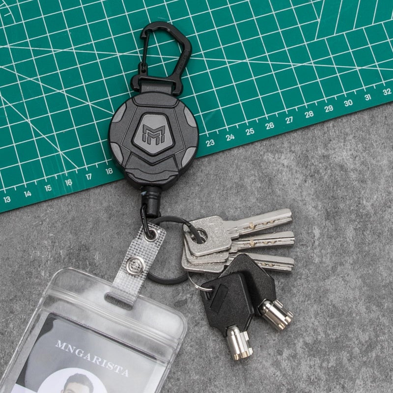 MNGARISTA 4-Pack Retractable Keychain, Heavy Duty Carabiner Badge Holder, Tactical ID Badge Reel with 31.5â€ Steel Retractable Cord, 8.0 oz - Image 2