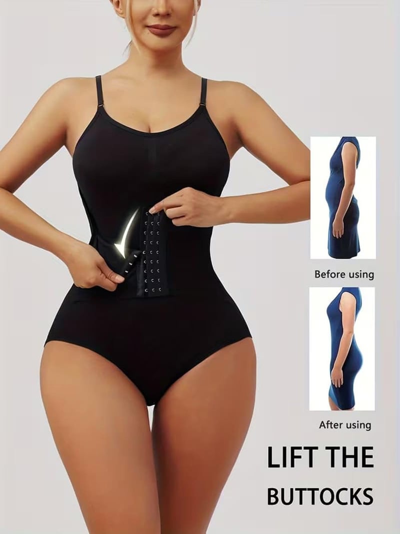 TESMEZY Bodysuit for Women Tummy Control Shapewear Seamless Sculpting Thong Body Shaper Tank Top (ED024_Black_XXL) - Image 5