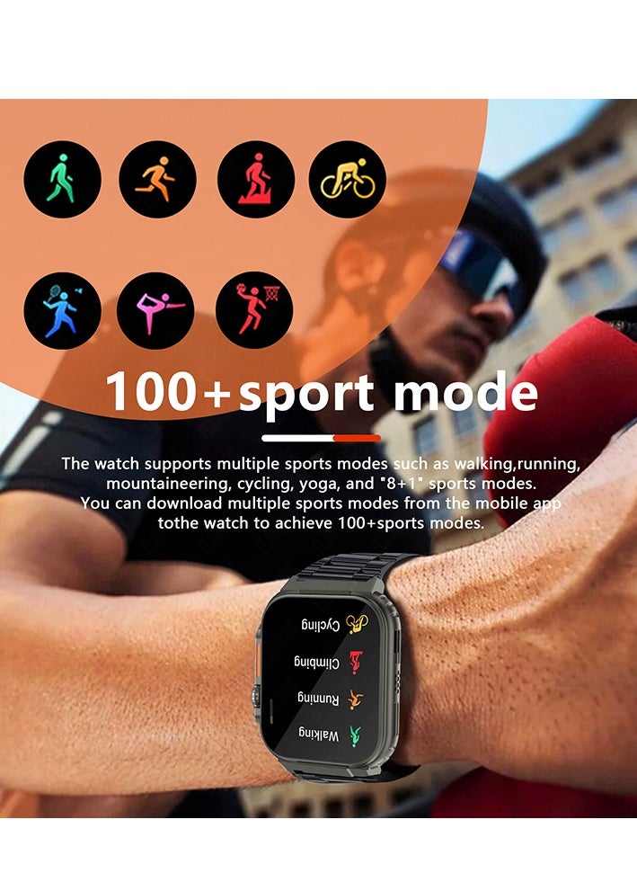 LIGE - AMOLED HD Screen Bluetooth Call Smart Watch 600mAh Big Battery Multi-sports Fitness Tracker with Replaceable Strap for Men - Image 1