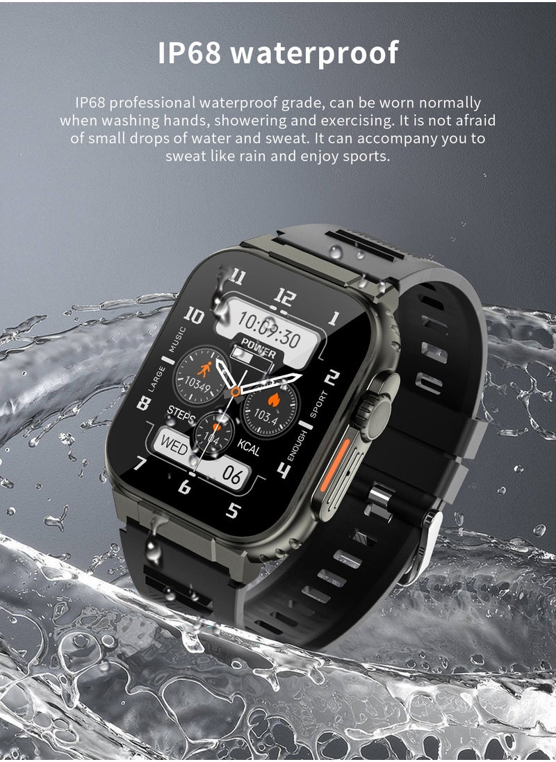 LIGE - AMOLED HD Screen Bluetooth Call Smart Watch 600mAh Big Battery Multi-sports Fitness Tracker with Replaceable Strap for Men - Image 1
